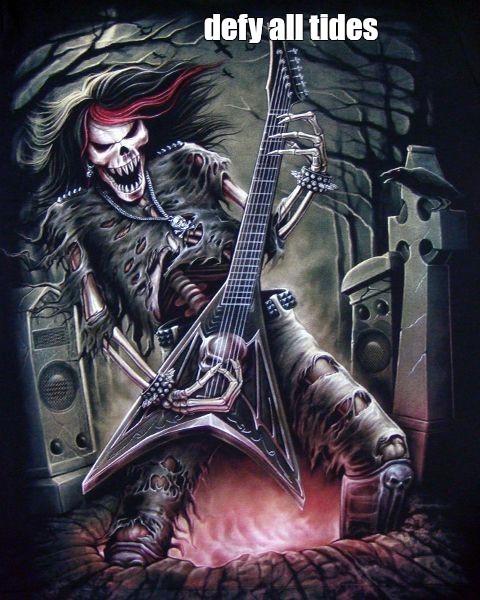 Создать мем: гитарист хеви металл, скелет рокер, метал гитарист