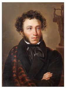 Create meme: and Pushkin the tale of the dead Princess and the seven knights, Orest Kiprensky's portrait of Pushkin, and Pushkin stands a green oak