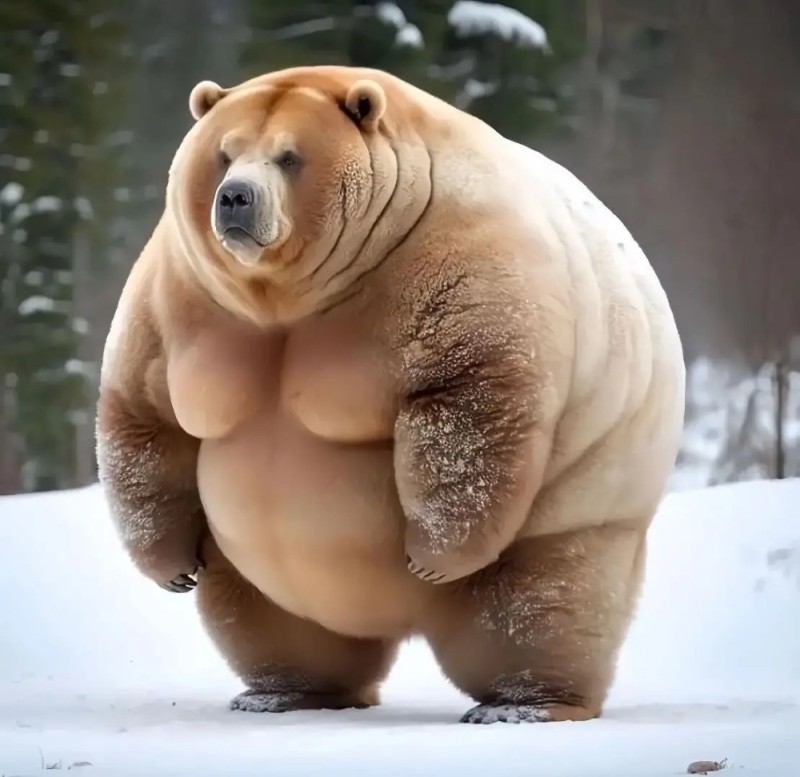 Создать мем: белый медведь, медведь, самый толстый медведь