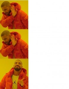 Create meme: drake meme, screenshot, meme with Drake pattern