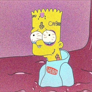 Create meme: arts Bart Simpson sad, Bart Lil peep, Bart sad