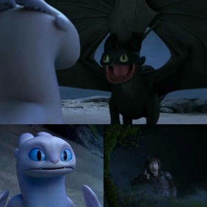 Create meme: httyd 3, to train your dragon 3, light fury httyd toothless and