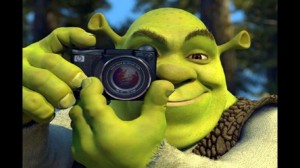 Create meme: Shrek, king, Shrek with camera meme, Shrek with a camera
