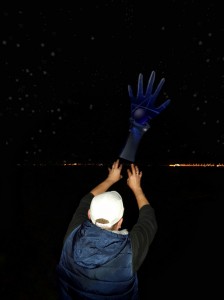 Create meme: man in the dark, the hand reaches to the sky, darkness