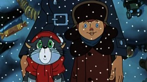 Create meme: winter in Prostokvashino Matroskin, Prostokvashino animated series footage winter, a shot from winter in Prostokvashino