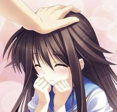 Create meme: anime girl brown-haired is happy, cute anime, anime girl brown-haired