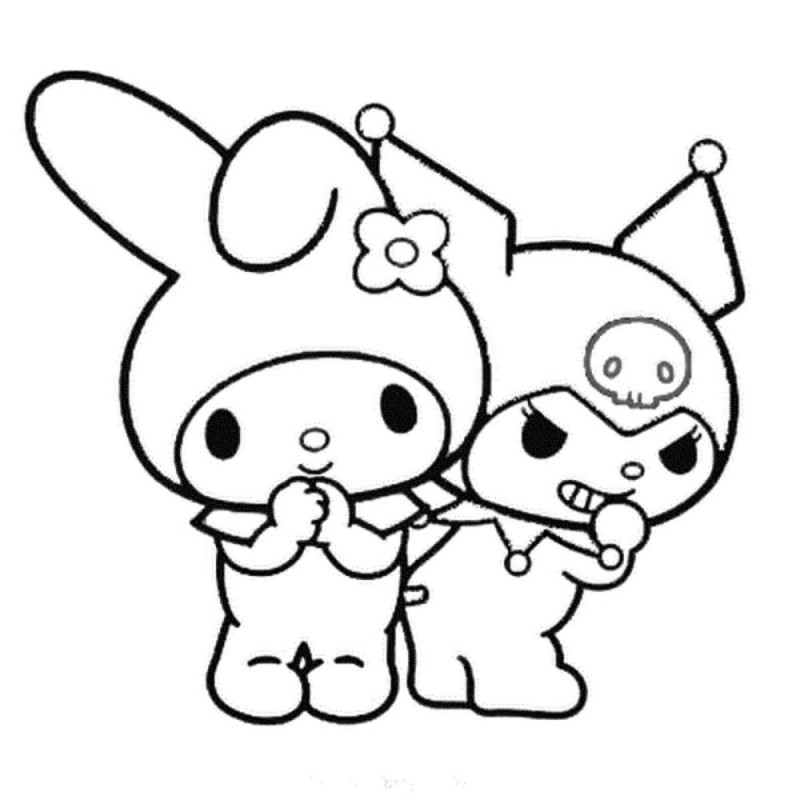 Create meme: hello kitty kuromi coloring pages, hello kitty coloring book small, kuromi and mai melody coloring pages