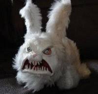 Создать мем: зато я белый и пушистый, злой кролик, злобный заяц
