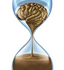 Create meme: dementia pictures of the brain, the efficiency of the human brain on white background, hourglass aging