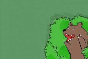 Create meme: bear cartoon, the bushes, bear pattern