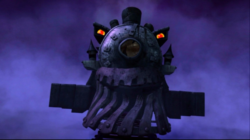 Создать мем: паровоз кошмаров, стальной гигант 1999, стальной гигант мультфильм 1999