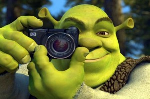 Create meme: Shrek with camera meme template, Shrek with a camera, Shrek