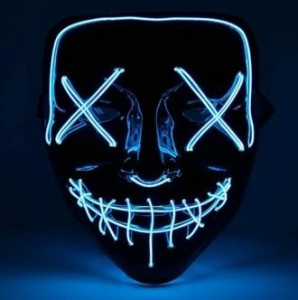 Создать мем: светящаяся маска, маска судная ночь, неоновые маски судная ночь