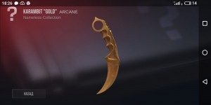 Create meme: karambit gold standoff, karambit gold standoff 2, photos of gold karambit with standoff 2