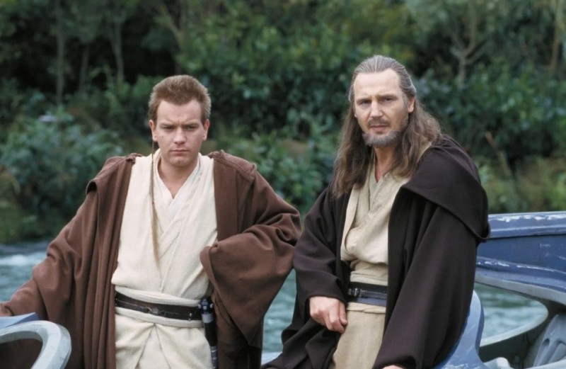 Create meme: qui-gon Jinn, Obi-wan Kenobi, Liam Neeson Qui Gon Jinn and Obi Wan