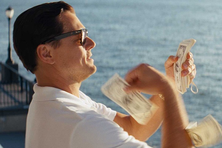 Create meme: money , the wolf of wall street DiCaprio, the wolf of wall street the money