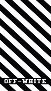 Create meme: black white stripes background, off white logo, off white line