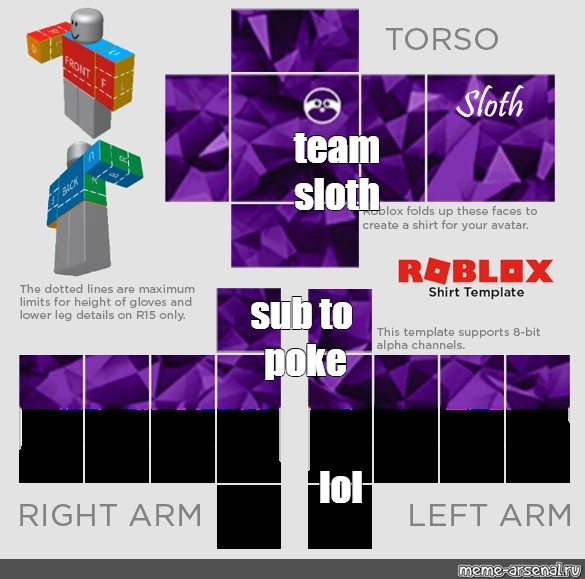 Meme Team Sloth Sub To Poke Lol All Templates Meme Arsenal Com - shirt lol roblox