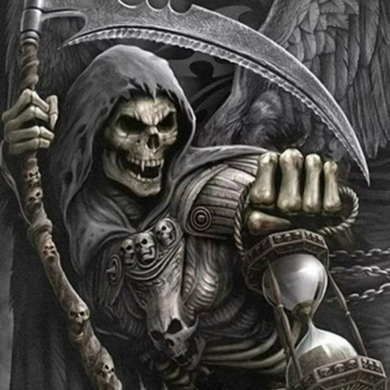 Create meme: reaper art, grim reaper art, skull of death