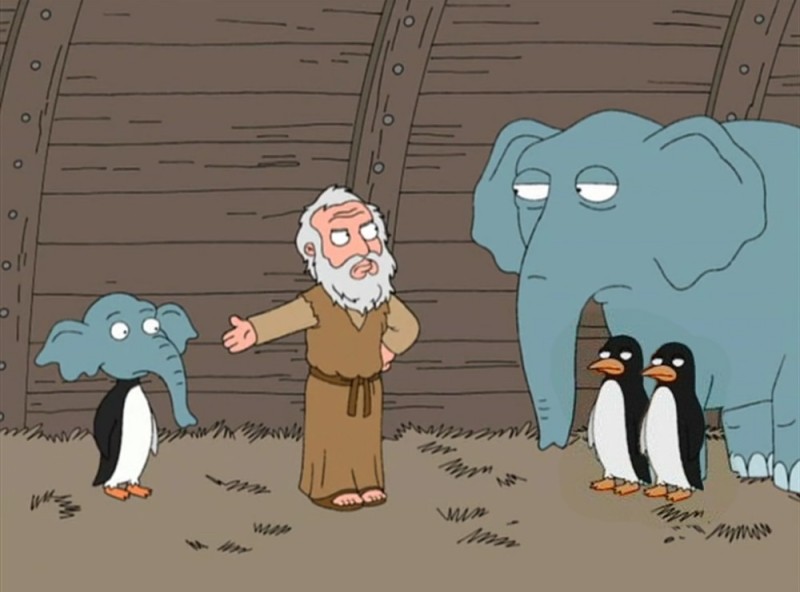 Create meme: the griffins , family guy elephant penguin and Noah, meme family guy 
