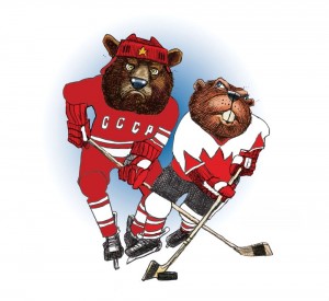 Создать мем: хоккей, чемпионат мира по хоккею 2016 талисман, карикатуры на хоккей россия канада