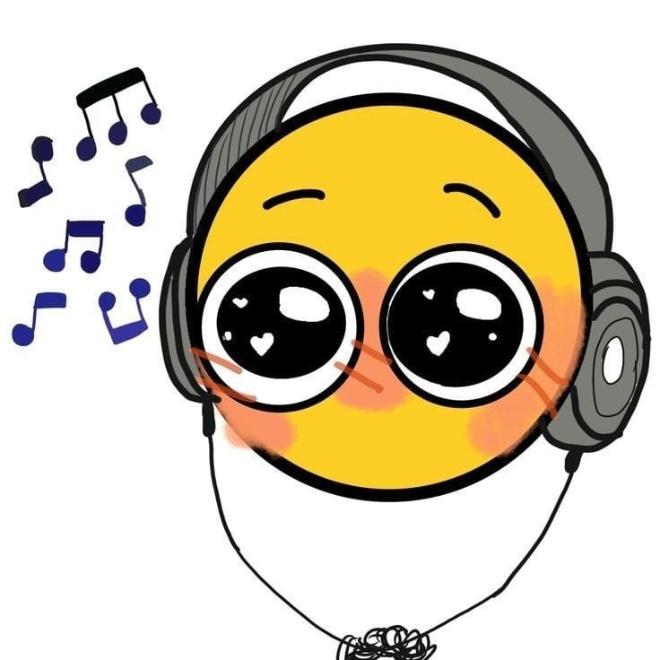 Create meme: smiley face in headphones, smiley face with headphones, smiley music