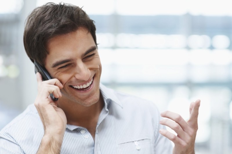 Create meme: a man with a smile, A man is calling, talking on the phone