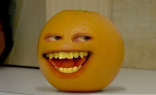 Создать мем: annoying orange: kitchen carnage, бесячий апельсин, kinda cringe