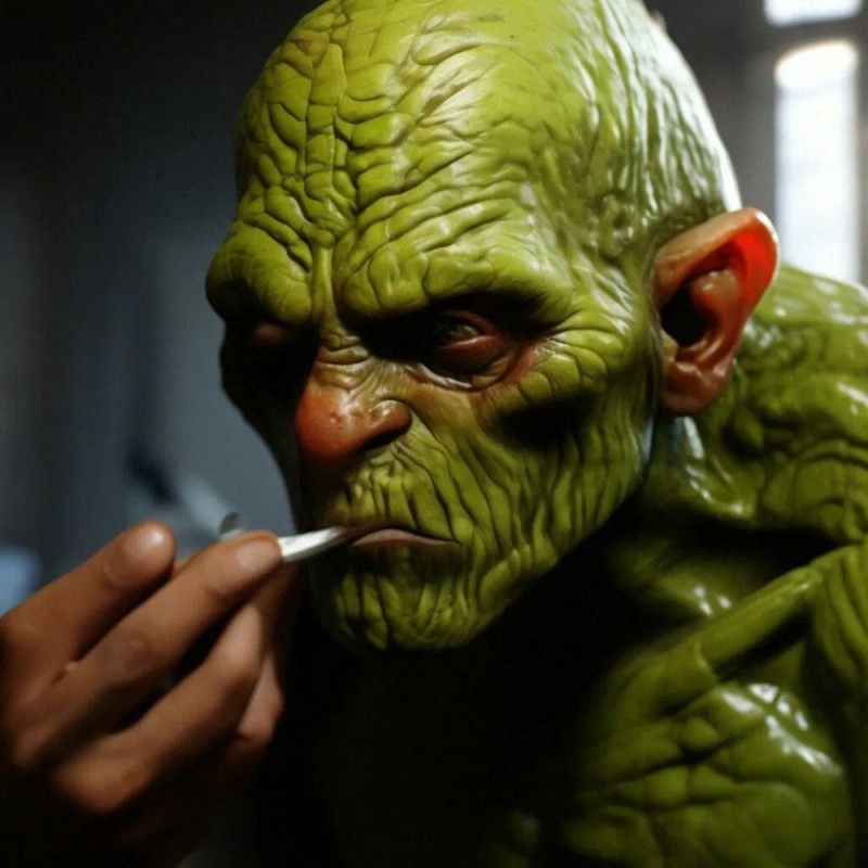 Create meme: silicone goblin mask, star wars Yoda, the green Goblin