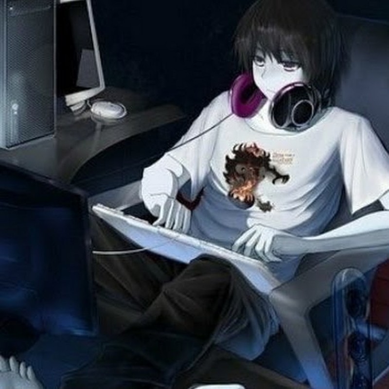 Create meme: anime kid gamer, anime boy gamer, hikikomori anime