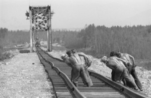 Create meme: pictures of BAM, BAM construction, railroad 19th century