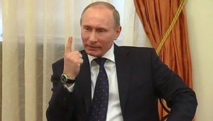Create meme: Putin shows a finger