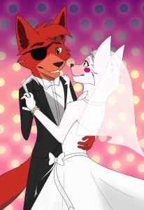 Create meme: foxy and grill wedding, the mangle and foxy the most beautiful, foxy and grill