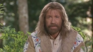 Create meme: Chuck Norris forest warrior