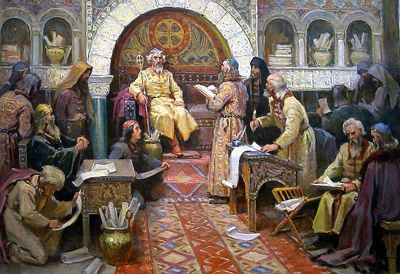 Create meme: The Boyar Duma painting, Ivan the terrible , The anointing of Ivan the Terrible to the kingdom