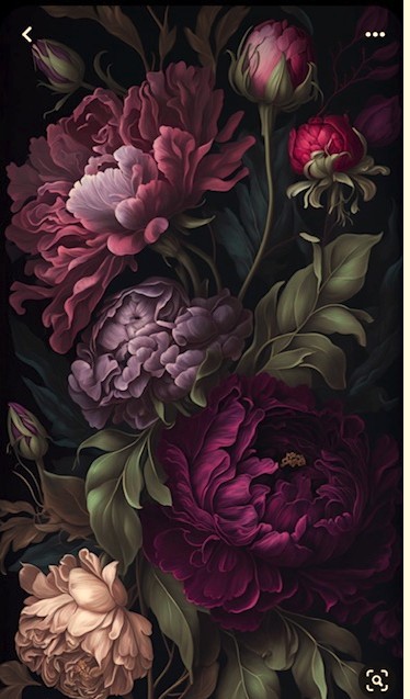 Create meme: flower paintings, flowers painting, peonies 