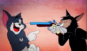 Create meme: Tom and Jerry Tom with a gun, the cat from Tom and Jerry, Tom and Jerry