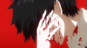 Создать мем: мидория и канеки мемы, кровавые моменты в аниме, токийский гуль поцелуй скрин