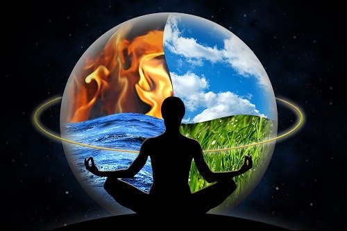 Create meme: 5 elements fire water air earth ether, harmony of body and spirit, human harmony