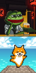 Создать мем: пиксель арт, пиксельная лягушка, анимированная жаба pepe
