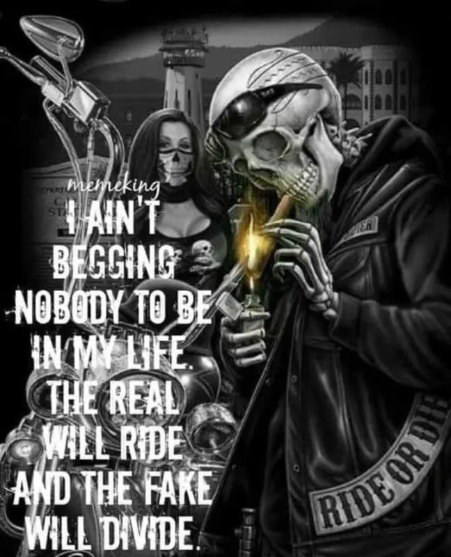 Create meme: quotes about the skull, Chicano biker, Chicano skeleton with a girl