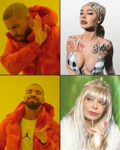 Create meme: meme with Drake pattern, girl, drake meme
