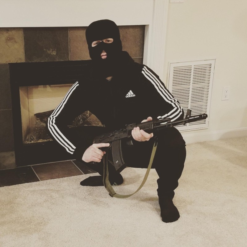 Create meme: The bandit in Adidas, boys in Adidas, a gopnik in a mask