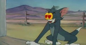 Create meme: the wolf fell in love with a cartoon, love Tom and Jerry pictures, Tom and Jerry