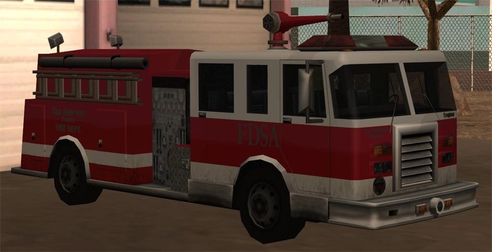 Создать мем "Grand Theft Auto: San Andreas, firetruck la gta sa, пожар...