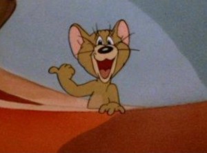 Create meme: stoned mouse Jerry, Jerry, Jerry mouse laughing