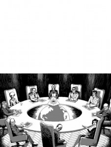 Создать мем: иллюминаты правят миром, мировая закулиса бильдербергский клуб, круглый стол иллюминатов