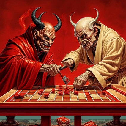 Создать мем: демон, демон власти, играть в шахматы