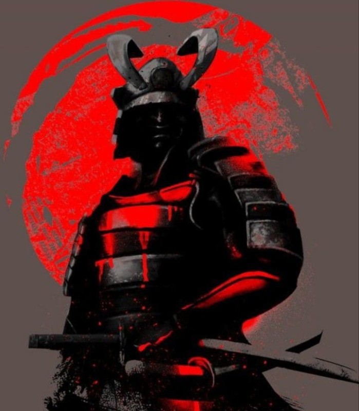 Создать мем: самурай японский, красный самурай, черный самурай