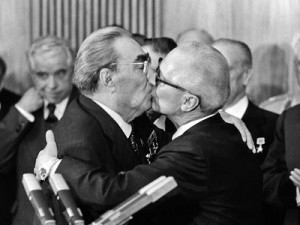 Create meme: kiss, the Brezhnev era, l and Brezhnev